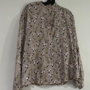 Nanushka fun print colibrí snake top sz sz